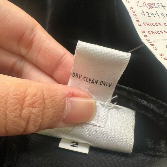 Chico’s Black Velvet Fenway Jacket‎ Rayon Silk Blend Vintage sz 2 Large NEW - Picture 10 of 11